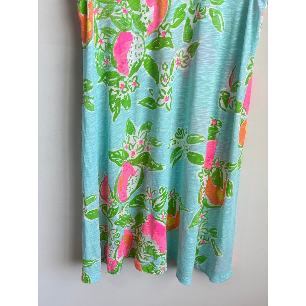 Lilly Pulitzer Carmel Pool Sleeveless Scoop Neck Tank Dress Blue Pink Lemonade M - Picture 4 of 7